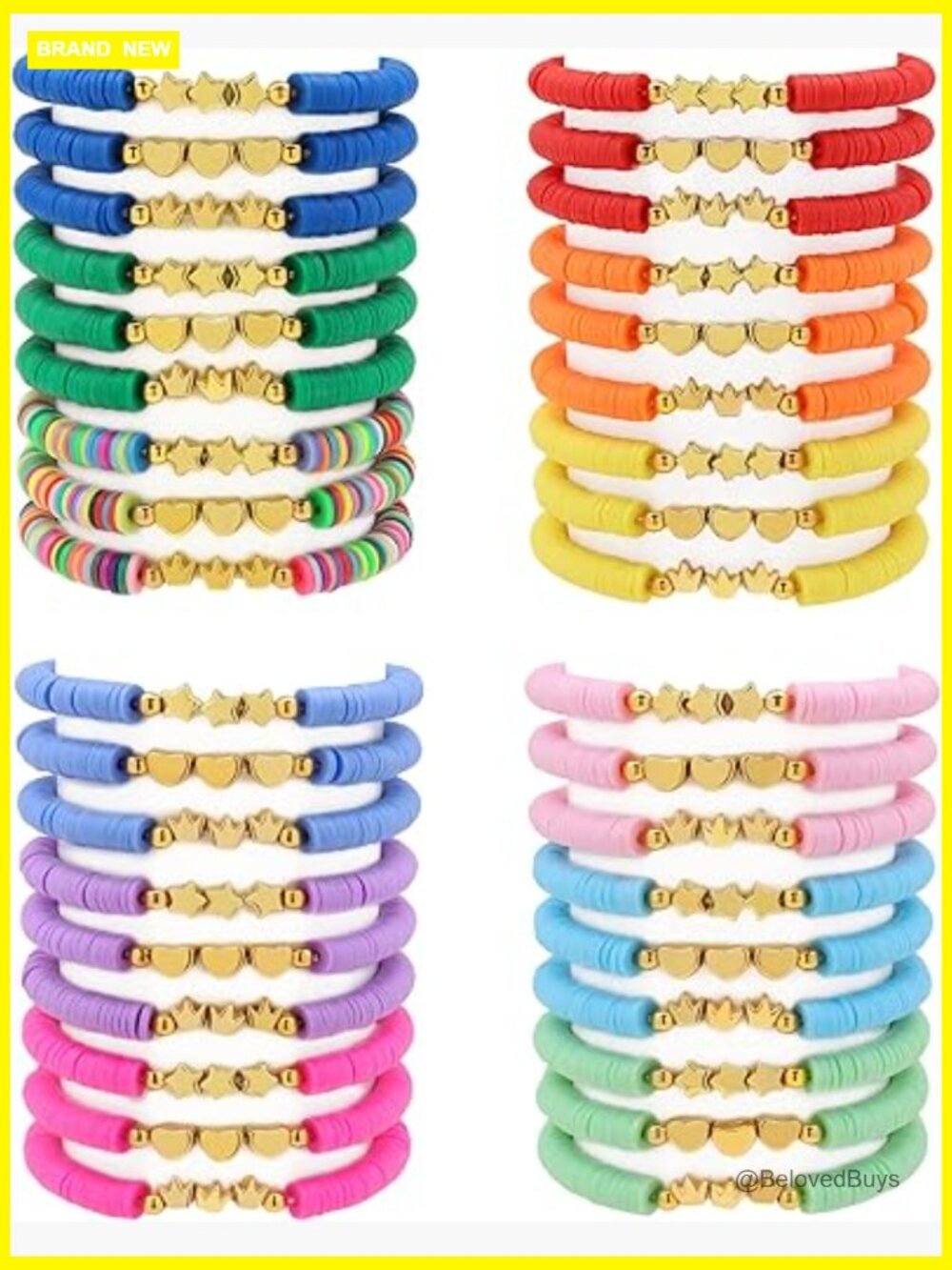 36 Pcs Preppy Friendship Bracelets for Teen Girls Clay Beads Set